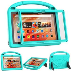 Tablet Kids Case for 10.1in Tablets，Not Fit for TCL iPad 10.1 inch Tablets, Patamiyari Lightweight Shockproof Case with Screen Protector Handle Stand -Emerald Turquoise