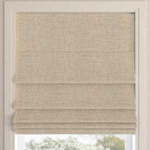 Sun Zero Seraphina Textured 100% Blackout Cordless Roman Shade, 31" x 64", Taupe