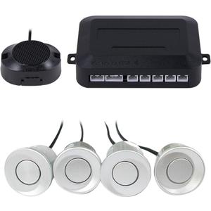 Car Reverse Backup Parking Sensor Radar System, Buzzer Beeps, Detection Distance:30~150CM, Waterproof Sensors (22mm Diameter 2.3M Cable) 3 Packs X60D (Silver)