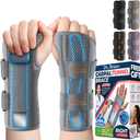 DR. BRACE Adjustable Wrist Brace Night Support for Carpal Tunnel, FSA & HSA Eligible, Doctor Developed, Upgraded with Double Splint & Therapeutic Cushion, Hand Brace For Pain Relief, Injuries, Sprains (Small/Medium (Right Hand), Grey)