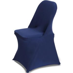 HAINARverS Stretch Spandex Folding Chair Covers 30PCS Universal Fitted Chair Cover Protector for Wedding,Party, Banquet, Holidays, Celebration, Decoration (Navy Blue, 30 PCS)