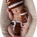 Baby Photography Outfits Crochet Knitted Football Player Outfits Newborn Photo Sports Costume 0-1 Month (Brown)