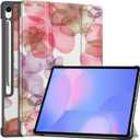 2 x Lightweight Trifold Smart Case for Samsung Galaxy Tab S10 FE+/ S10 FE Plus 2025 13.1 Inch, Auto Wake/Sleep Cover with Stand Flower