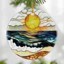 Beach Sunset Ornament, Christmas Ornament  Christmas Tree Decor, Holiday Decoration, Stocking Stuffer, Festive Gift Idea, Gifts for Ocean Lover, Nature Lover, Friends, and Family