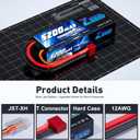 Zeee 7.4V Lipo Battery 2S 50C 5200mAh Lipos Hard Case with T Connector for RC Car Trucks 1/8 1/10 RC Vehicles(2 Packs)