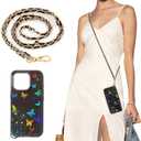 TiMOVO for iPhone 16 Pro Case with Strap, Soft TPU Translucent Shockproof Smartphone Cover with Removable Crossbody Lanyard, Coal Black