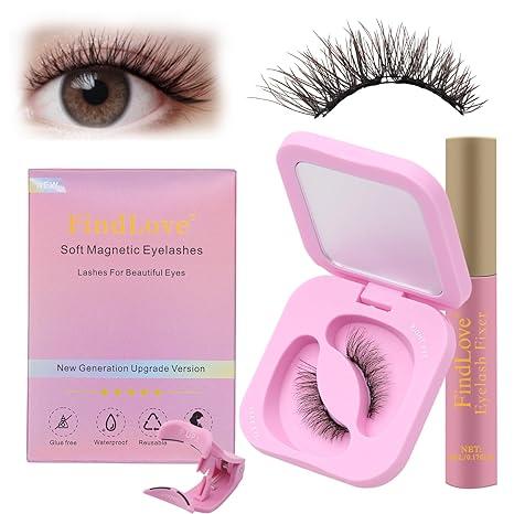 Magnetic Eyelashes with Applicator Natural Look Magnetic Lashes No Need Glue False Eyelashes with Magnets Wispy Lashes by Lanflower