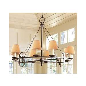 Tuanse 6 Pcs Boho Rattan Lamp Shade Scalloped Clip on Chandelier Shade 3" x 6" x 5" Rustic Barrel Lighting Cover for Kitchen Dining Living Room Table Wall Chandelier