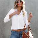 siliteelon Button Down Shirts for Women Wrinkle Resistance Dress Shirts for Women Long Sleeve Work Formal Office Blouses Tops (4X-Large, White)