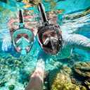 Full Face Snorkel Mask for Adults Teen, Snorkeling Gear with Detachable Camera Mount, Panoramic 180 View, Anti-Fog Anti-Leak Snorkling Set for Man and Women