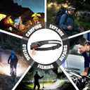 Headlamp Rechargeable 8 Pack, LED Headlight Flashlight Super Bright with 230 Wide Beam, 5 Modes Waterproof Head Lamp for Outdoor Hiking Running Camping