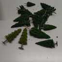 Model Trees Hobby Train Scenery Set Artificial Miniature Pine Cedar Firs Conifers Figurines Dcor Toy Kit with Green Leaves and Base DIY for Moss Landscape Tunnels Buildings Decoration AnyBack 14