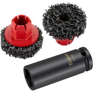 Titan 51798 Wheel Hub Cleaning Kit, Includes 1/2-Inch Drive Impact Socket & Brake Disc Cleaning Pads