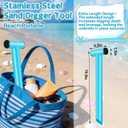 Stainless Steel Sand Digger Tool,T Bar Sand Gopher Tool Beach Umbrella Hole Maker for 15 Holes Heavy Duty Auger Alternative Necessary Beach Accessories