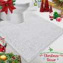 LuxUrux White Bath Mat-Extra-Soft Bath Shower Bathroom Rug,1'' Chenille Microfiber Material, Super Absorbent Shaggy Bath Rug. Machine Wash & Dry (20 x 20 inch, White)