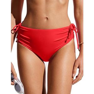 CRZ YOGA Womens Bikini Bottoms Full Coverage Bathing Swimsuit Adjustable Ruched Side Tie Swim Briefs, Size L