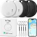 Tracker Tag 4 Packs Bluetooth Tracker, Smart Tag Locator Tracking Device, Keys Finder and Item Locator,Air Tracker Item Finders with Find My(iOS Only) Track Your Keys,Wallet,Luggage (White and Black)