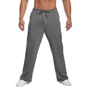 Deyeek Men's Lightweight Sweatpants Open Bottom Sweat Pants for Men Straight Leg Gym Sweatpants Lounge Pants with Pockets, Medium