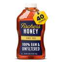 Fischer's 100% Pure, Raw & Unfiltered Honey, 40 oz All-Natural Sweetener Rich Flavor Profile, Packed with Nutrients (EXP 06/19/29)
