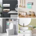 ULTECHNOVO 3 Pack Wall Mount Trash Bag Storage Boxes Adhesive Garbage Bag Holders Organizer for Kitchen Bathroom Slim Plastic Container for Rolled Garbage Dispenser