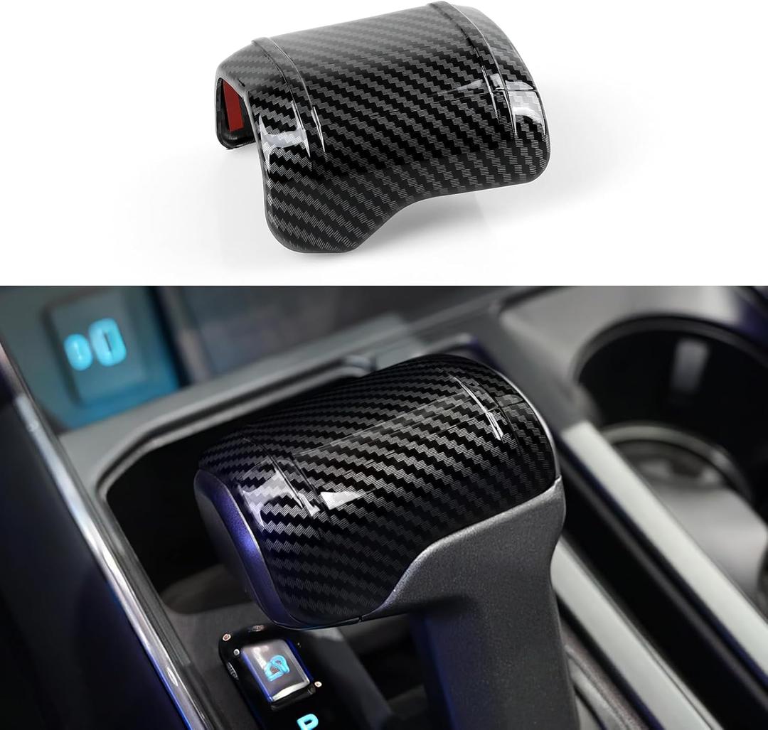 Car Gear Shift Knob Trim Cover Sticker ABS Carbon Fiber Interior Decal for Ford F150 2021 2022 2023 2024 Accessories