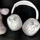 Generic Case Cover for AirPods Max Headphones Clear Soft Anti-Scratch Protection Antislip Protective Cover with Silver 3D Spiders Decorations for Apple AirPods Max (Silver) (B0D5Y93XHD)