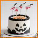 2 x GYGYL 24 PCS Halloween Cupcake Toppers, Glitter Horror Blood Knife Cupcake Picks, Have a Killer Birthday Cake Decorations for Halloween Blood Knife Theme Birthday Party SuppliesBlood Knife