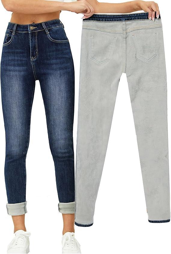 Yehopere Women's Winter Fleece Lined Jeans Slim Fit Warm Skinny High Waist Denim Jean
3XL
