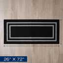 Nautica – Runner Rug | Indoor Runners for Hallways and Entry Rugs| Non-Slip and Non-Skid Entry and Kitchen Door Mat| Machine Washable Entryway Carpet Rugs |2'2" x 6'| Double Border Black