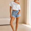 Graphic Crop Top for Women Sexy V Neck Ribbed Tank Top Casual Summer Sleeveless Shirt (White, M)