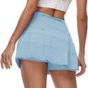 Women's Tennis Skirts High Waisted Athletic Golf Skorts with Pockets Skirts for Women Casual Workout Built-in Shorts, S