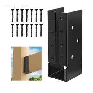 FMhotu Concealed Joist Hanger (4 Pack),4"x6" Outdoor Concealed-Flange Joist Bracket with Screws, Q235B Steel Powder Coated Concealed Mount Light Joist Hangers for 4"x6" Beam, Swing, Handrail, Fence