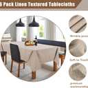 Fitable Faux Linen Tablecloths Rectangle 60 x 120 Inch - 6 Pack Neutral Table Clothes for 8 Foot Tables, Nature Faux Burlap Table Covers for Wedding, Party, Farmhouse, Banquet, Buffet