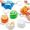 JOYIN 12 Pcs Animals Fidget Clicker Toys, 3D Printed Sensory Clicker Keychain Fidget Toys for Relief Stress Autism Hyperactivity, Kids Adults Birthday Gifts Goodie Bags Stuffers