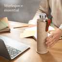 Cosumy Glass Water Bottle 25oz with Felt Sleeve - Borosilicate Glass - Leakproof Lid - BPA Free - Ideal for Work, Travel & Gym (Sand Brown)