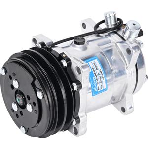 Universal Chromed A/C Compressor with Clutch (2 Grooves(Sanden 508))