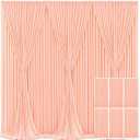 6 Panels Peach Backdrop Curtain for Parties Baby Shower Wrinkle Free Peach Photo Curtains Backdrop Drapes Fabric Decoration for Wedding Birthday Party 30ft(W) x 10ft(H)
