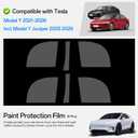6PCS Paint Protection Film for Tesla 2021-2026 Model Y 2025 2026 Model Y Juniper Partial Rear Door Protection Film Kit Front Door Area Paint Durable Thick Clear PPF for Tesla Accessories
