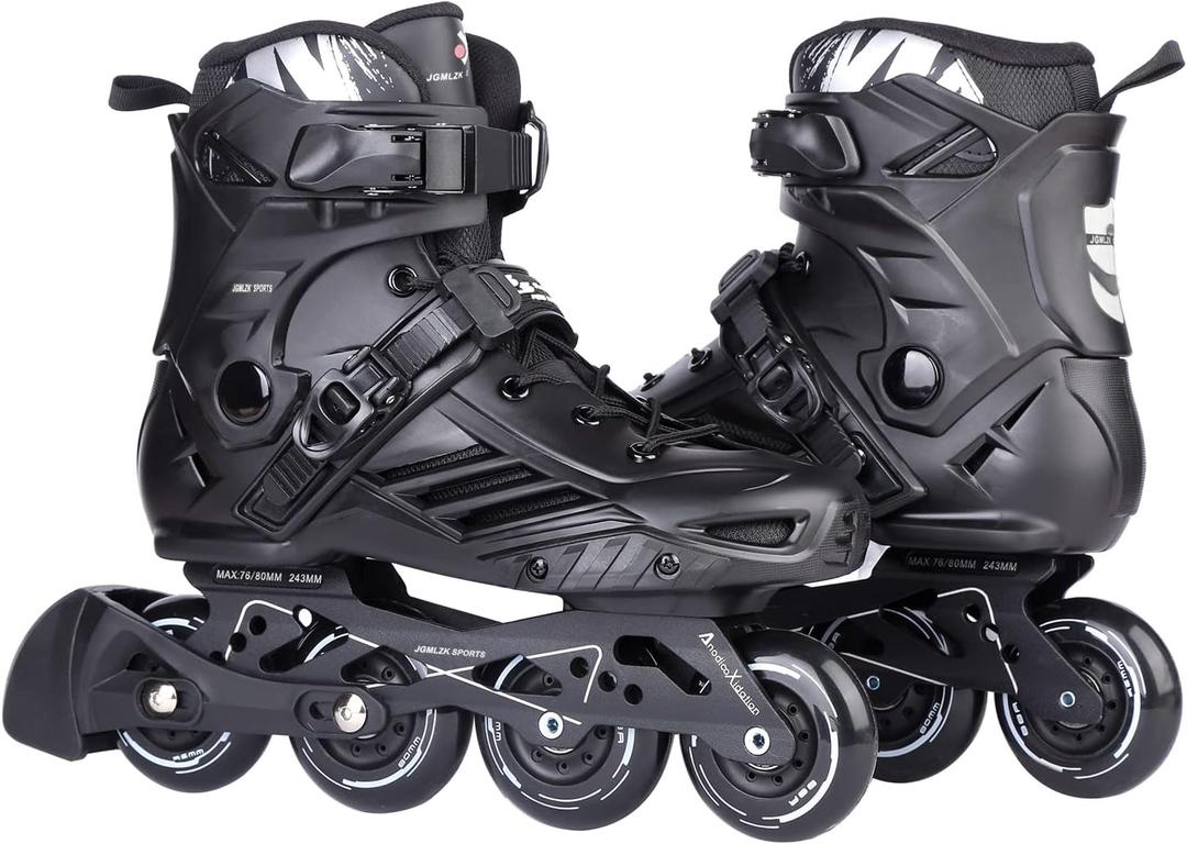 Inline Skates, High Performance Roller Skates with Washable Lining for Men Women Adult Beginners (US Men 11/Women 12, Black)