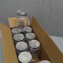 novelinks 16 oz Clear Plastic Jars with Screw-On Lids - BPA-Free Refillable Storage Containers for Slime, Crafts, Kitchen & Household Use (10 Pack,Silver)