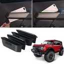 WDG Door Handle Storage Box Container for Ford Bronco 2021 2022 2023 2024 2025 Car Interior Accessories, ABS Front and Rear Door Side Armrest Phone Pocket Organizer Insert Glove Pallet 4PCS