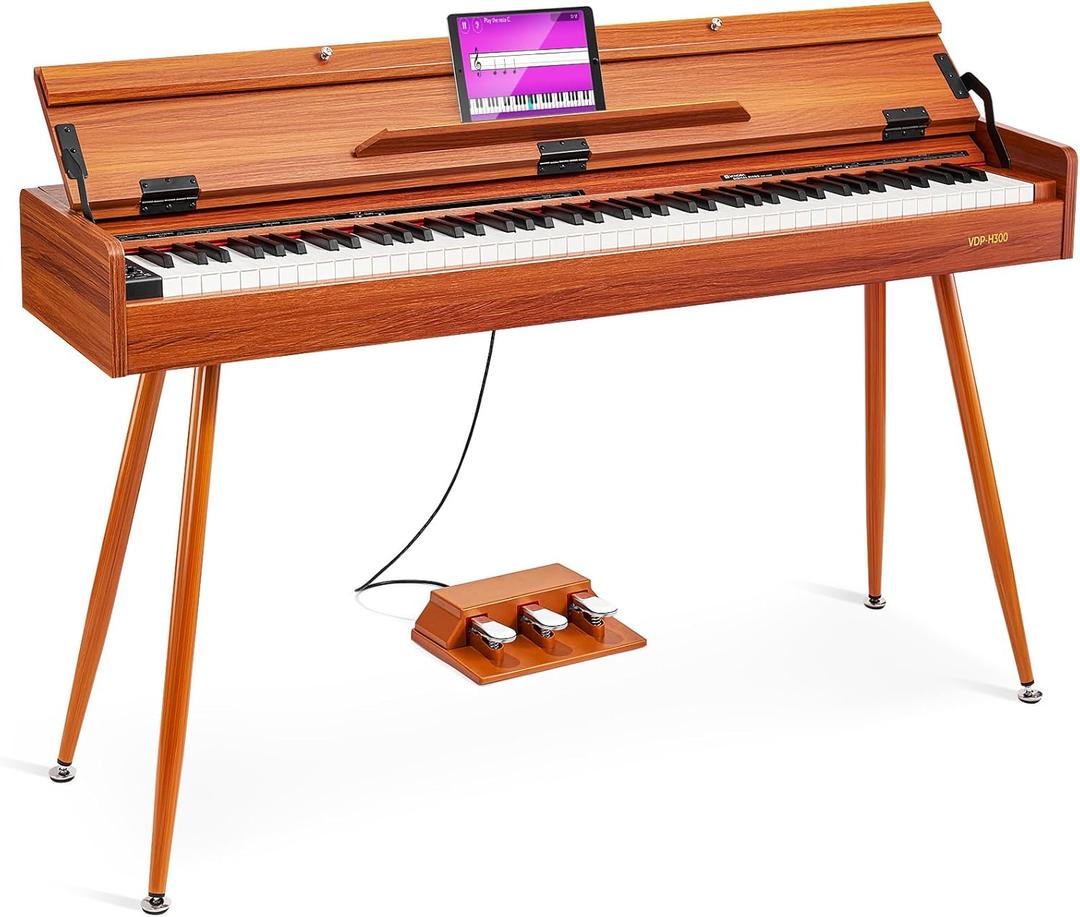 Vangoa Digital Piano 88 Keys Weighted Hammer Action Home Full size Digital Piano Keyboard for Adult Beginner with Furniture Stand, Flip Key Cover (black accessories, black accessories)