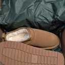 Womens Micro Slippers Low-top Slip on Mini Boot FashionFor Fleece Lined Suede Comfy Short Ankle Boots (8, Brown)