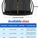 Top Ring Trampoline Enclosure Net Replacement-for 12ft 8 Curved Poles Top Ring System, 12' Round Safety Net Only, Trampoline Accessories with Protection Buckles Adjustable Straps Zipper, Black
