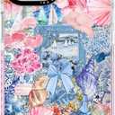 for iPhone 14 Case, Vintage Coastal Collage with Spring Floral Turtle Shells Pattern, Military-Grade Drop Protection, Seaside TPU Protective Cover with Camera Protection for Women Girl (PlumeriaTahiti)