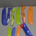 Fuwidvia 3 Pack Airplane Launcher Toys, 13.2'' LED Foam Glider Plane Toy for Boys, 2 Flight Modes Outdoor Flying Toys Birthday Gifts for Boys Girls 4 5 6 7 8 9 10 11 12 Year Old (Blue&Green&Orange)