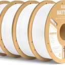 ELEGOO Matte PLA Filament Matte White 4KG, 1.75mm 3D Printer Filament Bundle Dimensional Accuracy +/- 0.02mm, 4pcs 1kg Carboard Spool (2.2lbs) for Most FDM 3D Printers