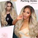 HANNE 13 * 6 Lace Front Wigs for Black Women 29 Inch Synthetic Pre Plucked Wavy Filp Curl Futura Fiber Glueless Blonde Wigs HD lace frontal Wig Hair Replacement Wigs for Every Occasion (Ombre Blonde)