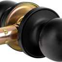 HOSOM Passage Door Knob, Matte Black Door Knobs Keyless Doorknobs for Interior Doors, Hallway, Closet and More, No Locking Door Handle, 1 Pack