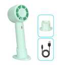 Pack Of 2 FootJKYX Personal Fans Portable Hand-held Mini Fan, USB Rechargeable, 3Speeds Small Pocket Fan with Stand for Home/Office/Travel/Outdoor (Matcha)